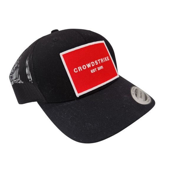 Crowdstrike Est 2011 Black Mesh Snapback Trucker Hat By Yupoong - Picture 3 of 6